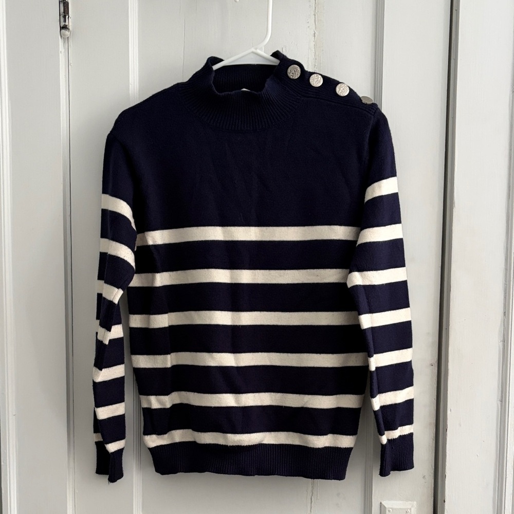 Kirundo Navy and White Striped Sweater Size Small